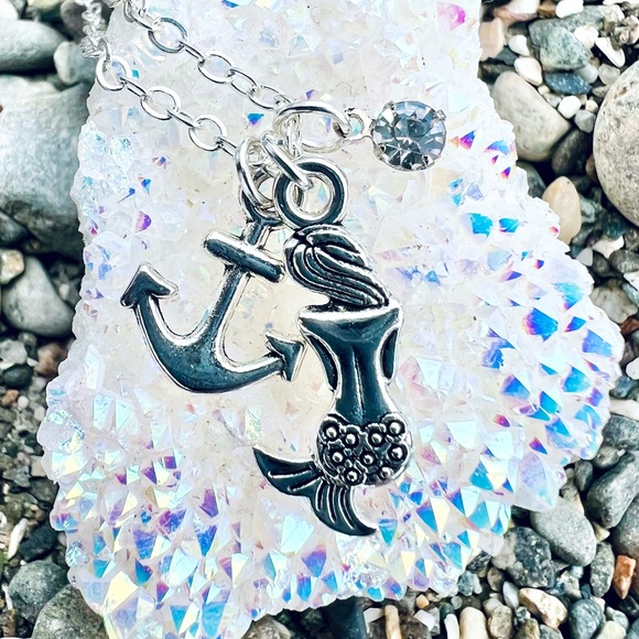 Nautical Mermaid Ocean Charm Necklace - Picture 3 of 5